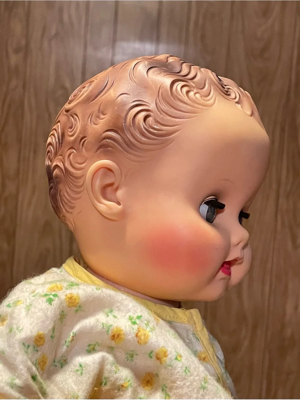 Vintage Rubber Baby Doll Sleep Eyes. Squeeky. The Sun Rubber Co. 1950s